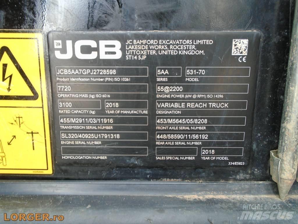 JCB 531-70 Tarimsal teleskopik yükleyiciler