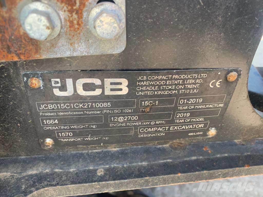 JCB 15 C-1 Mini ekskavatörler, 7 tona dek