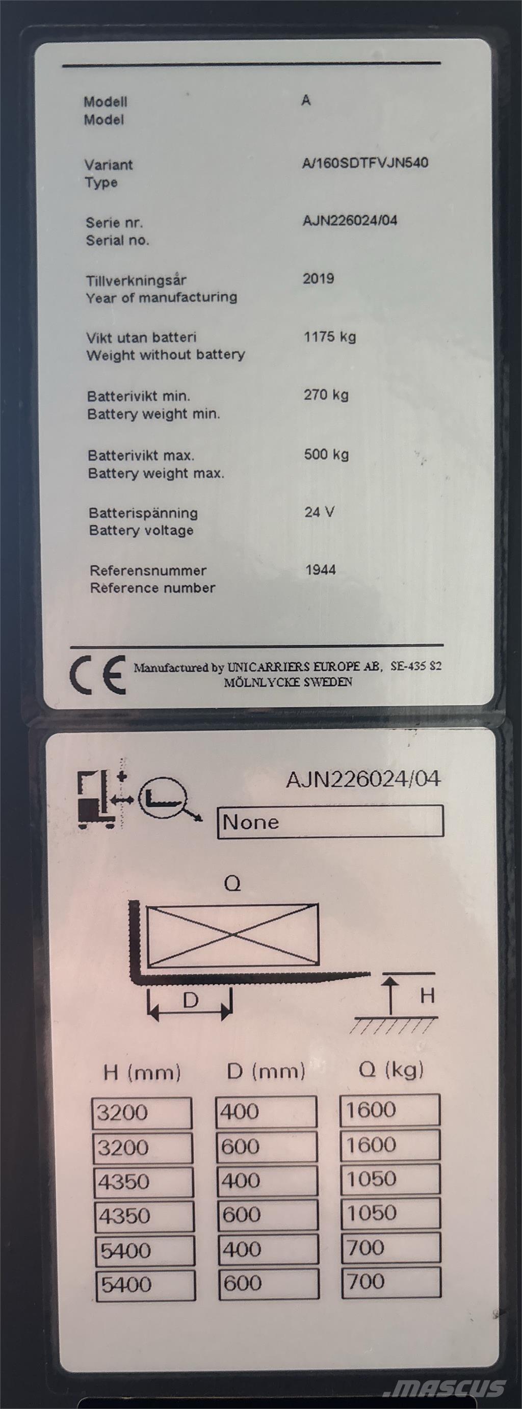 Atlet A160 Akülü depo ekipmanları