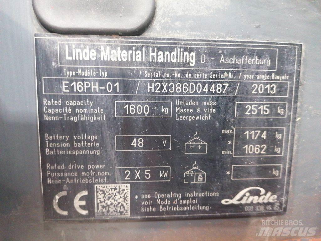 Linde E16PH-01 Elektrikli forkliftler