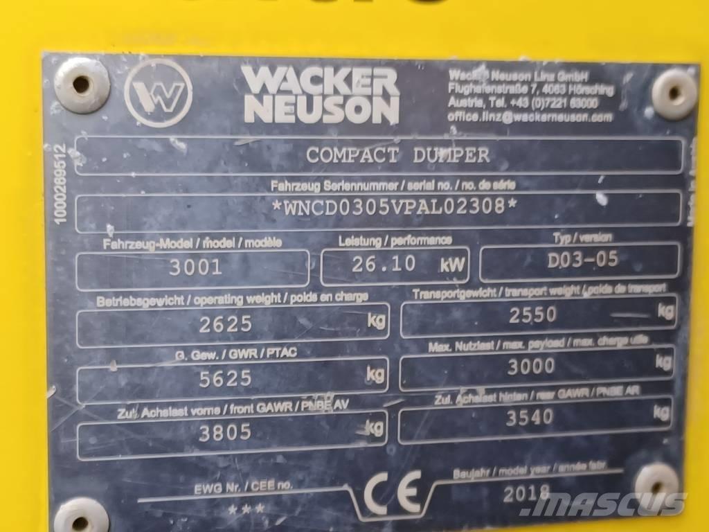 Wacker Neuson 3001 Belden kirma kamyonlar