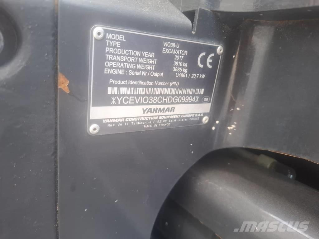 Yanmar Vio 38-U Mini ekskavatörler, 7 tona dek