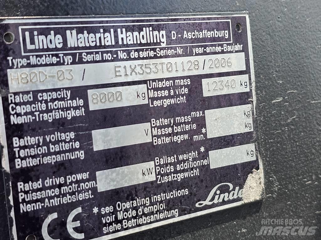 Linde H80D-03 Dizel forkliftler