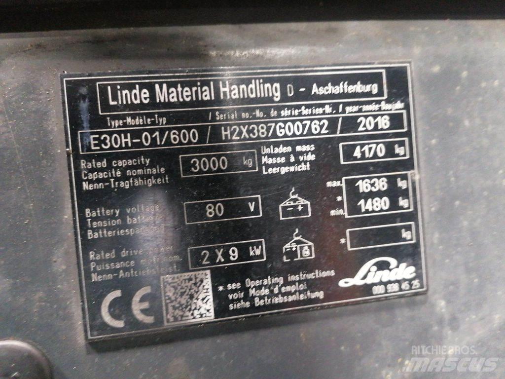 Linde E30H-01/600 Elektrikli forkliftler