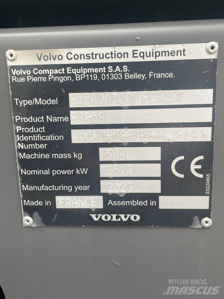 Volvo ECR 58 F Mini ekskavatörler, 7 tona dek