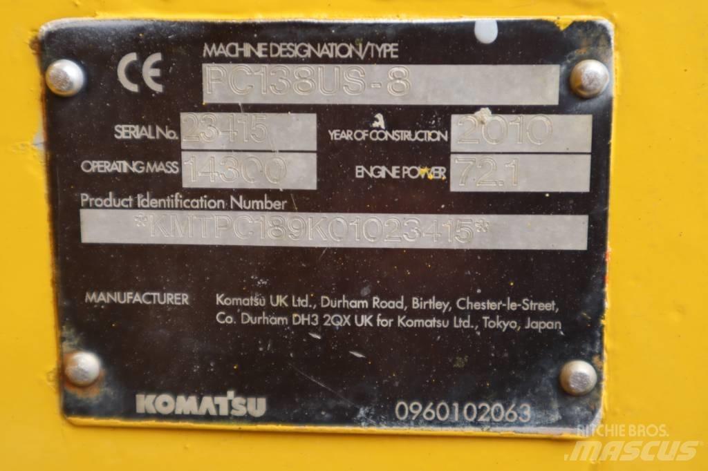 Komatsu PC138US-8 Paletli ekskavatörler