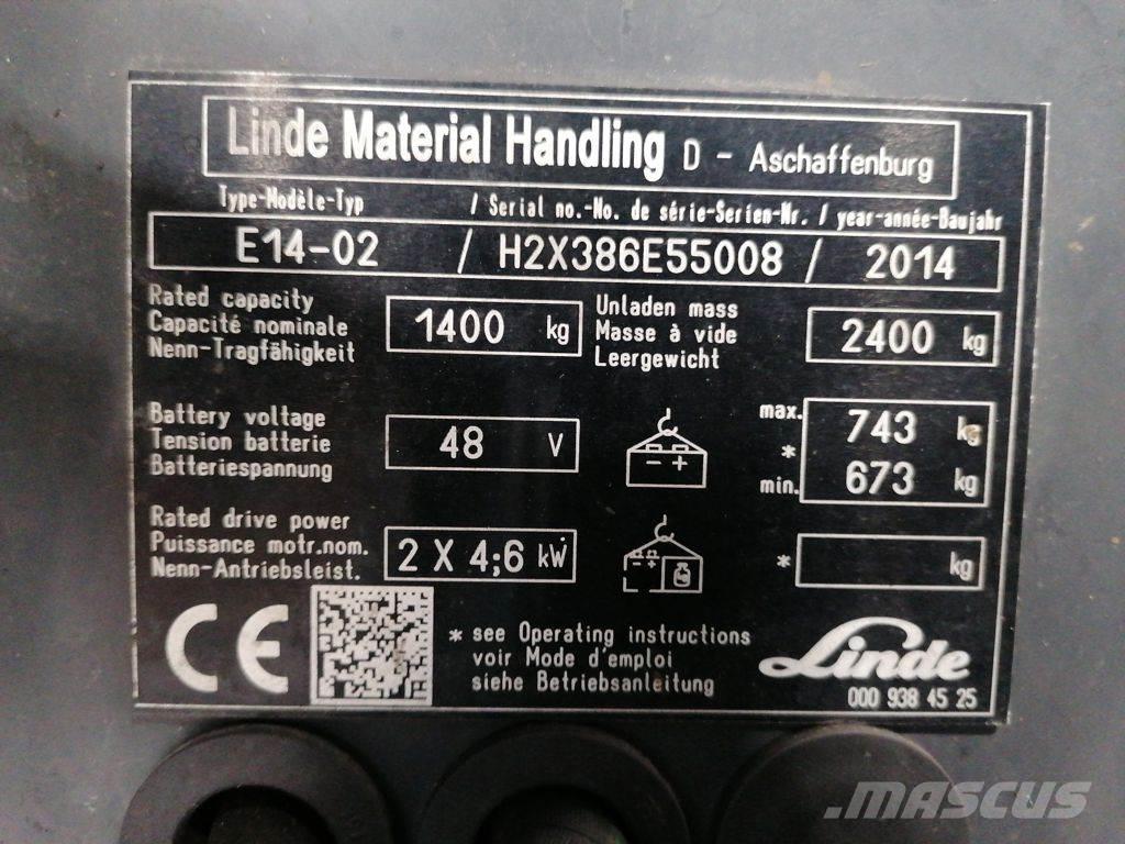 Linde E14-02 Elektrikli forkliftler