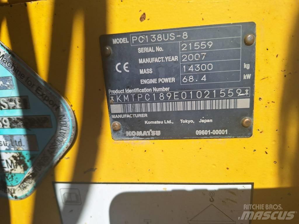 Komatsu PC 138 US-8 Paletli ekskavatörler