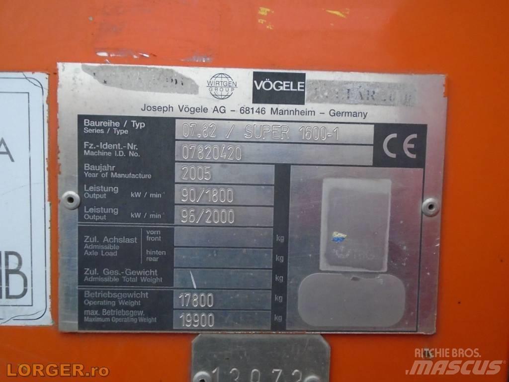 Vögele Super 1600 Asfalt sericiler
