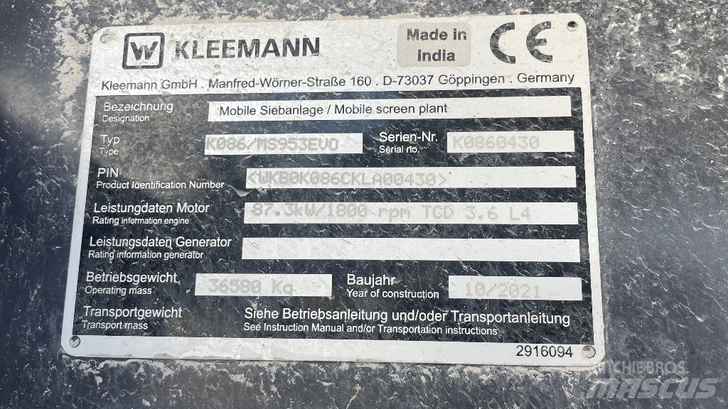Kleemann 953 Elekler