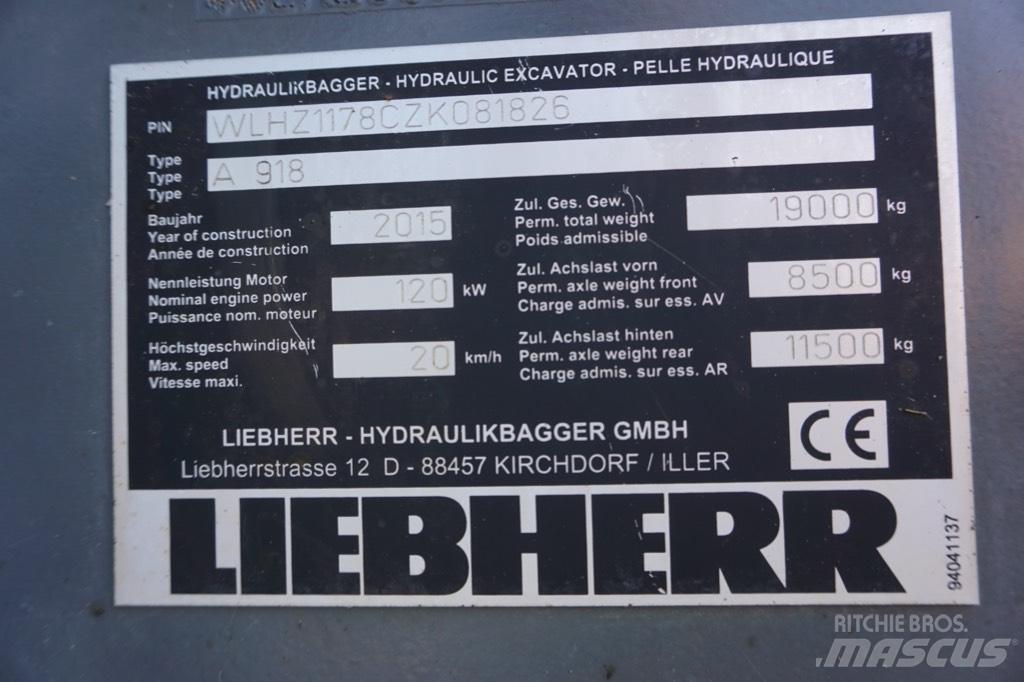 Liebherr A 918 Lastik tekerli ekskavatörler