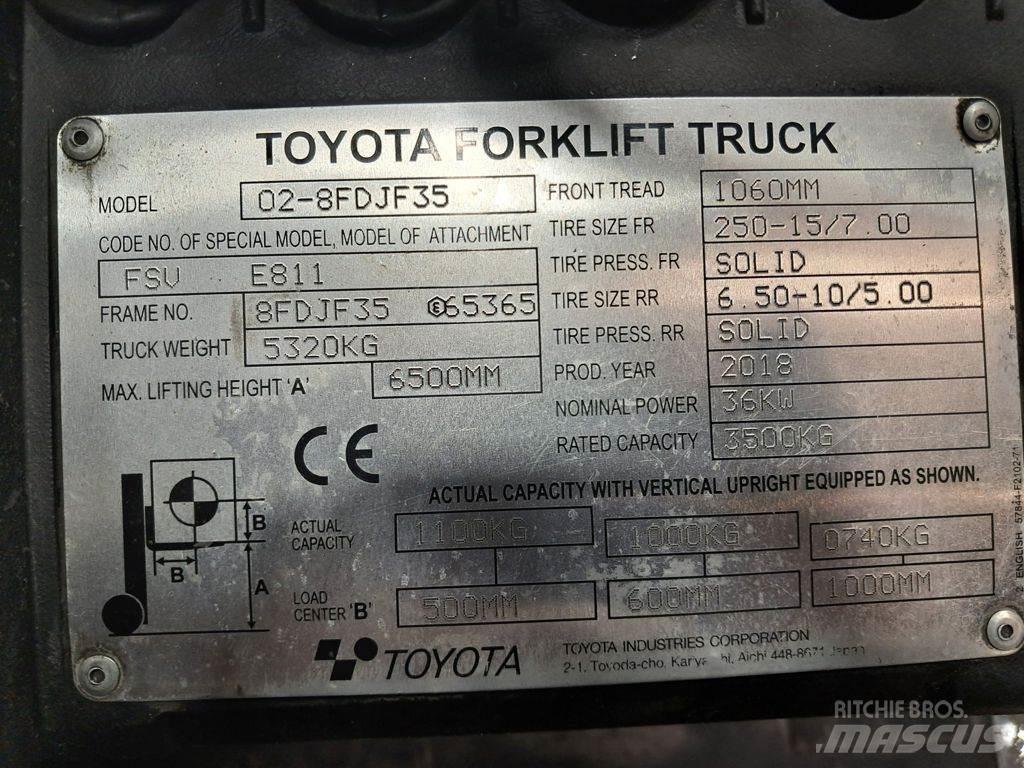 Toyota 02-8FDJF35 Dizel forkliftler