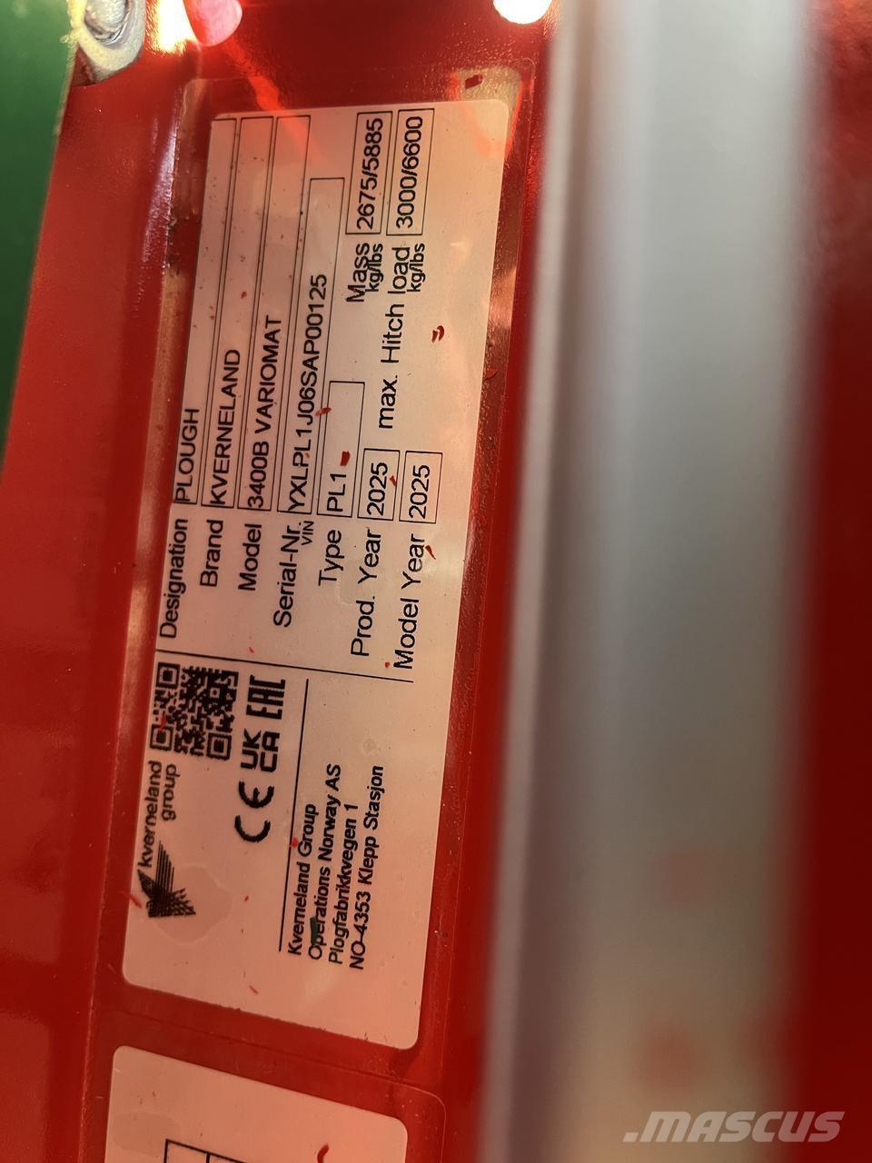 Kverneland 3400B Döner pulluklar