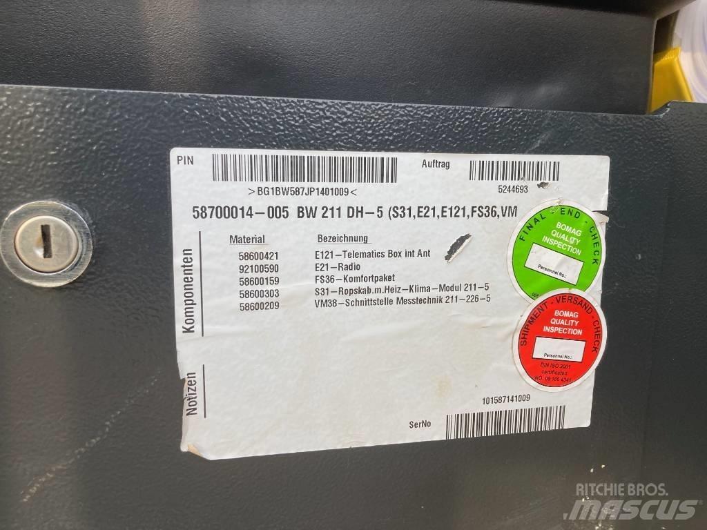 Bomag BW 211 DH-5 Tek tamburlu silindirler