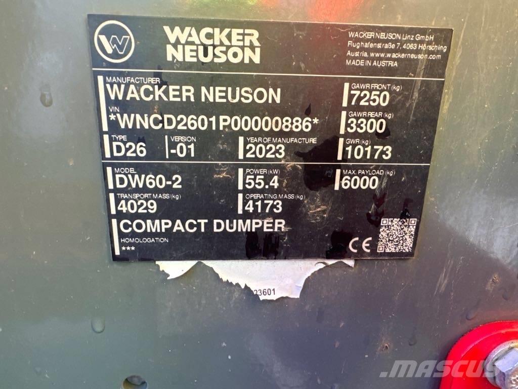 Wacker Neuson DW60-2 Belden kirma kamyonlar