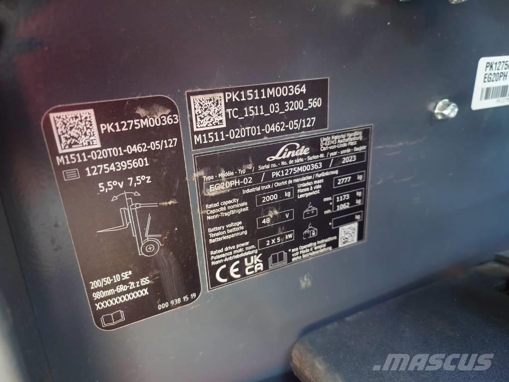 Linde EG20PH/1275 Elektrikli forkliftler