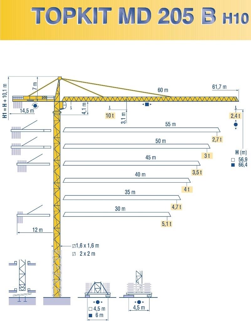 Potain MD 205 B H10 Kule vinçler