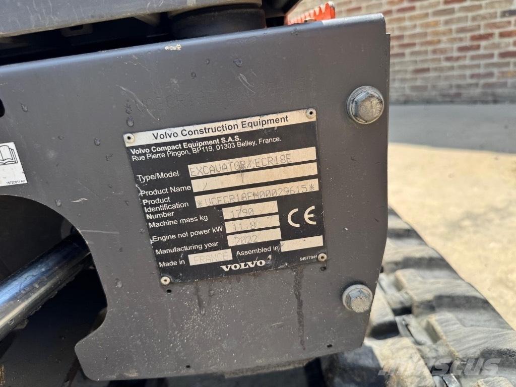 Volvo ECR 18 E Mini ekskavatörler, 7 tona dek