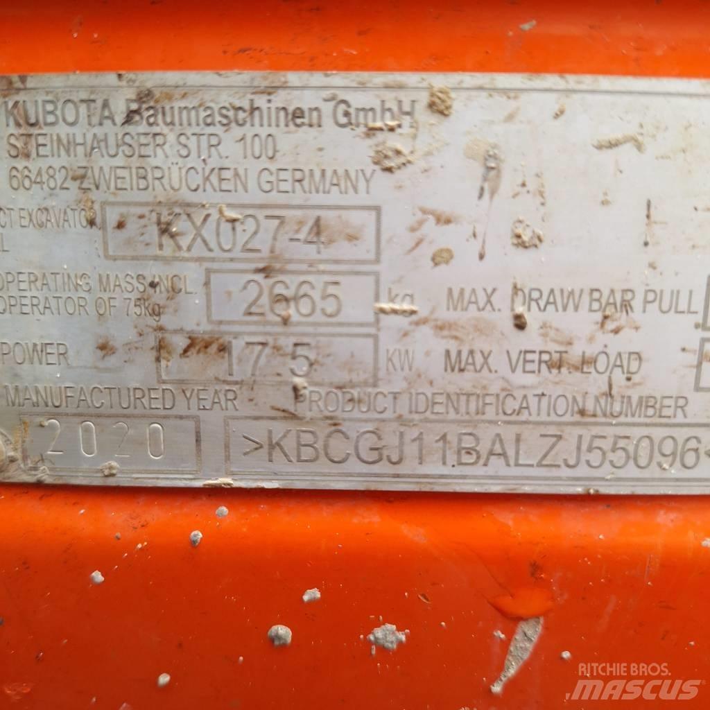 Kubota KX 027-4 Mini ekskavatörler, 7 tona dek