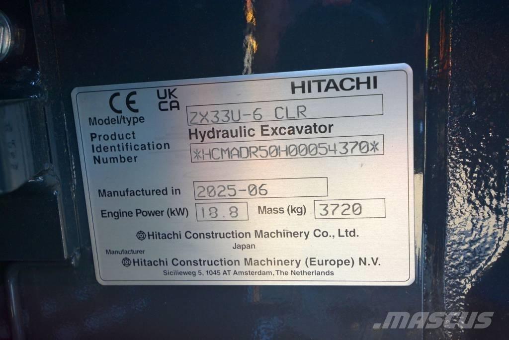 Hitachi ZX 33 U-6 Mini ekskavatörler, 7 tona dek
