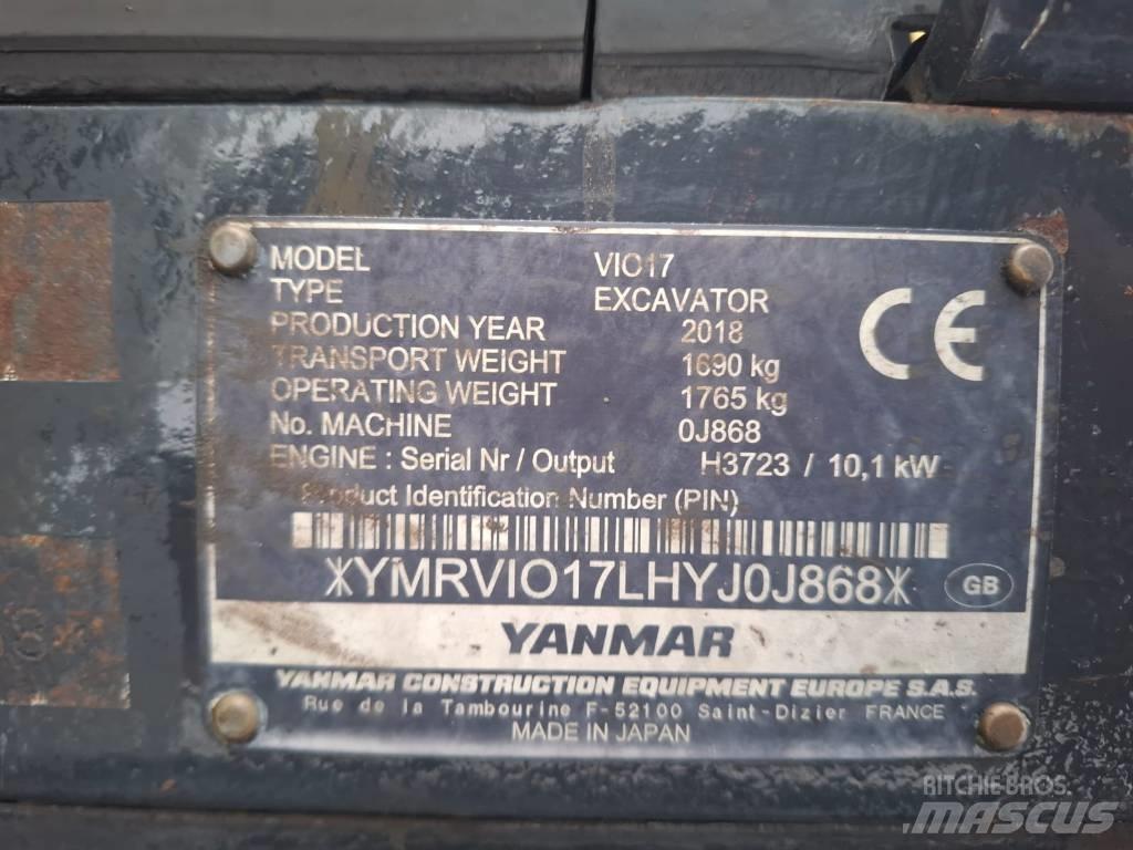 Yanmar Vio 17 Mini ekskavatörler, 7 tona dek
