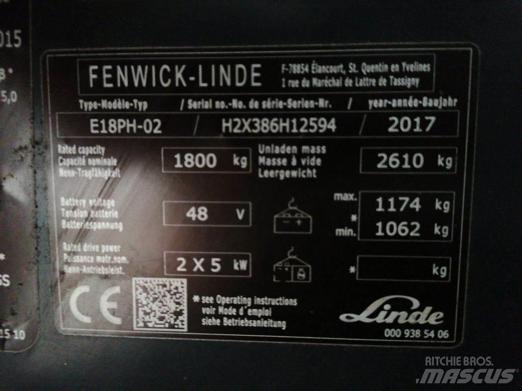 Linde E18PH Elektrikli forkliftler