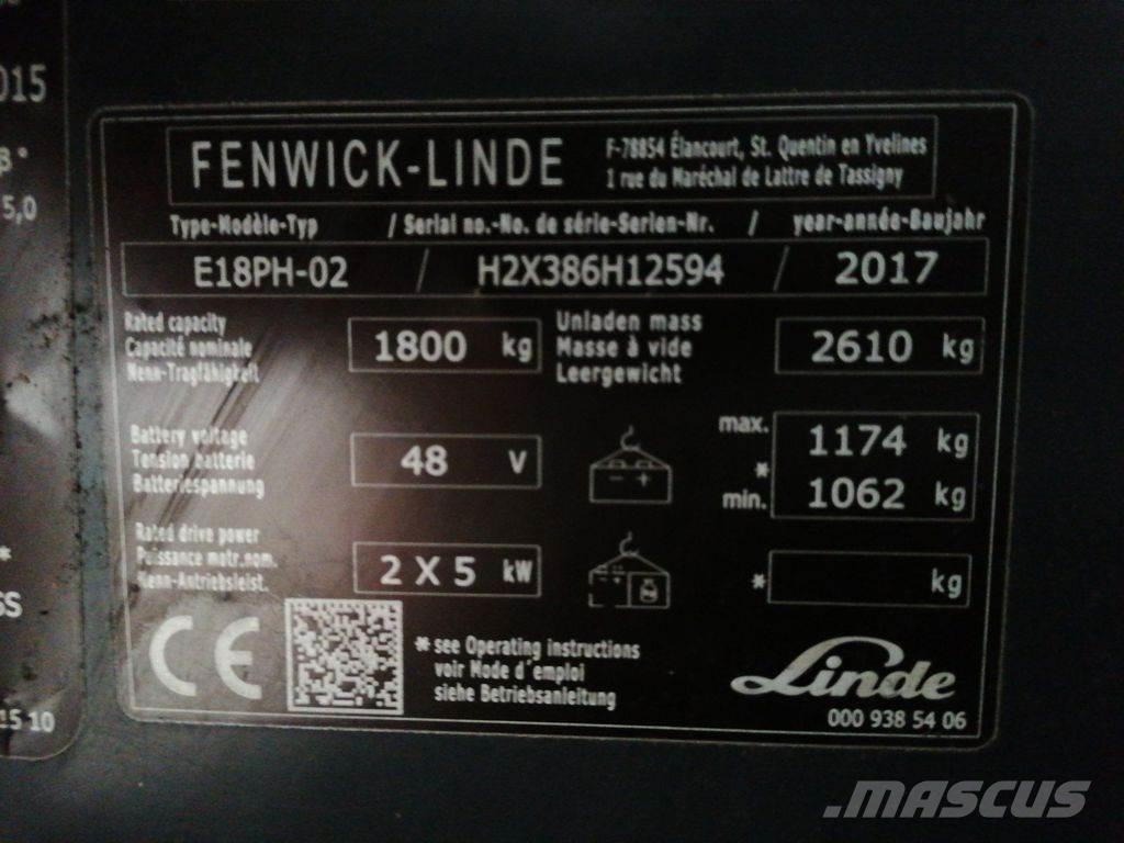 Linde E18PH Elektrikli forkliftler