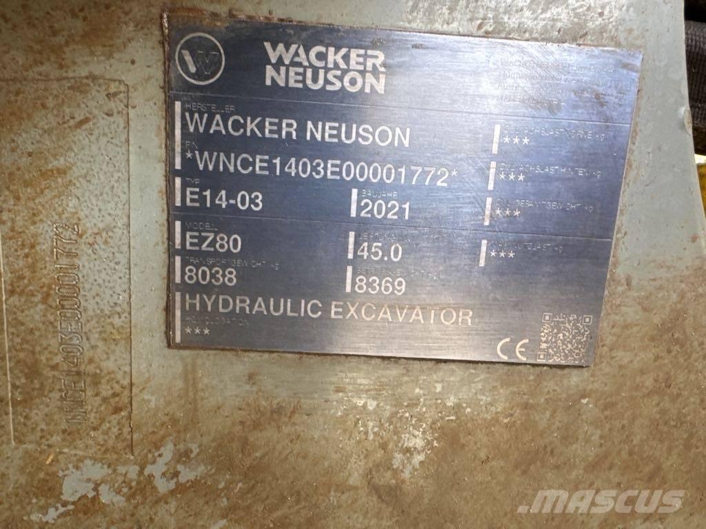 Wacker Neuson EZ80 Paletli ekskavatörler