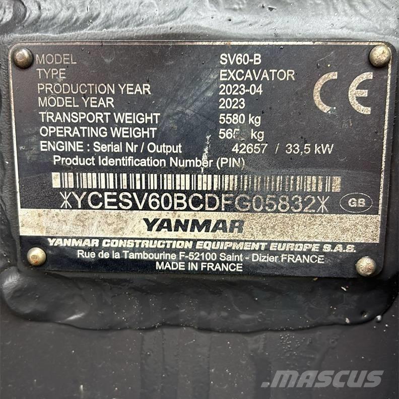 Yanmar SV60-B Mini ekskavatörler, 7 tona dek