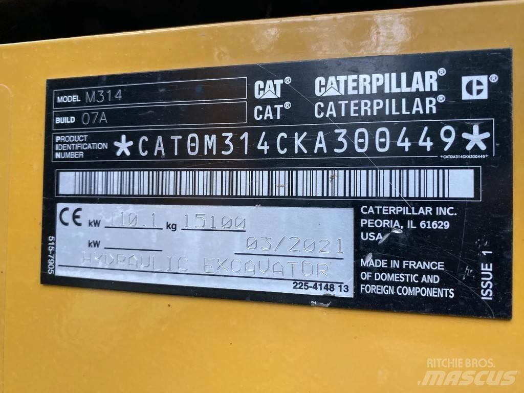 CAT 314 Next gen Lastik tekerli ekskavatörler