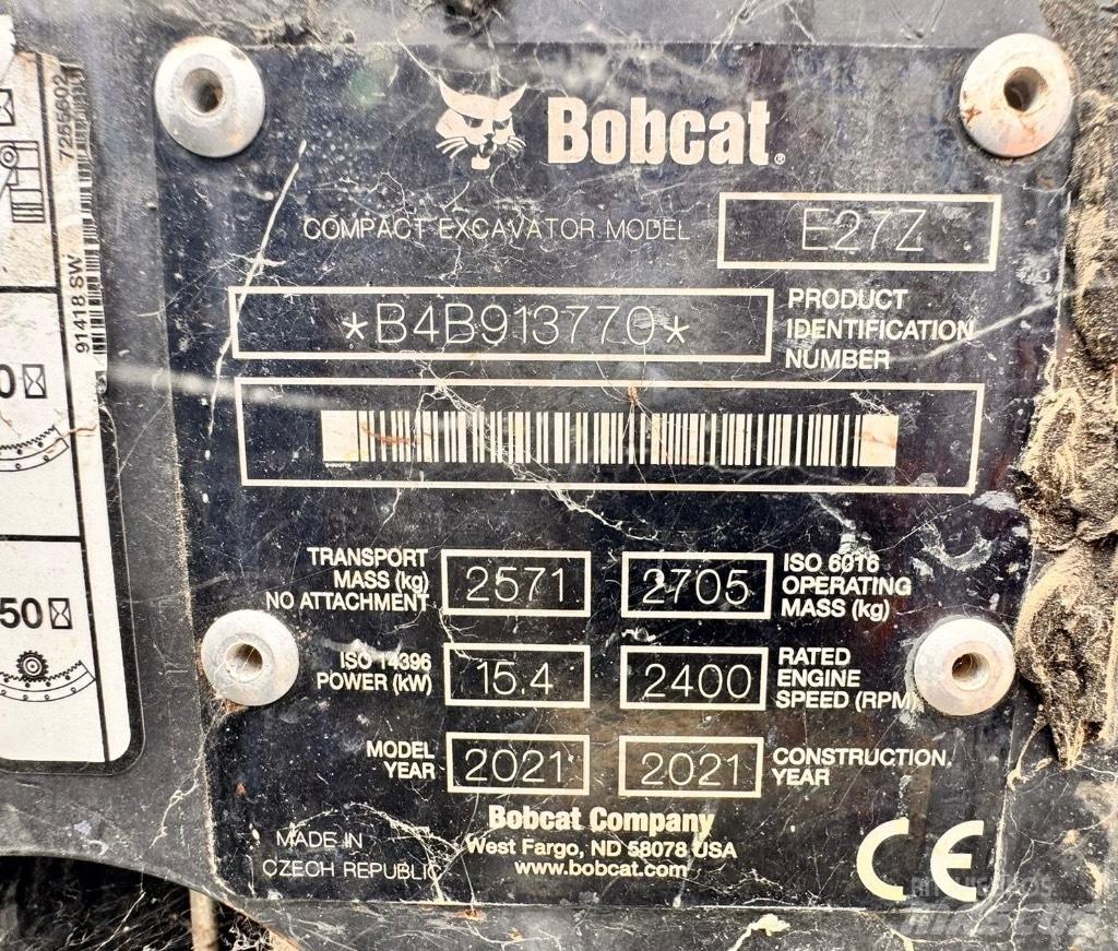 Bobcat E 27z Mini ekskavatörler, 7 tona dek