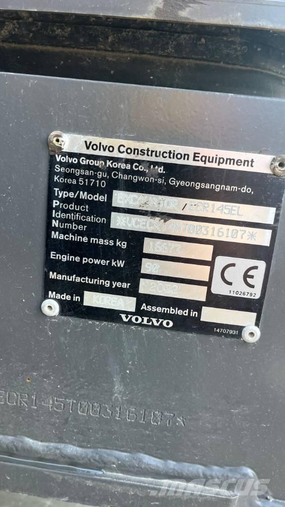 Volvo ECR145EL Paletli ekskavatörler