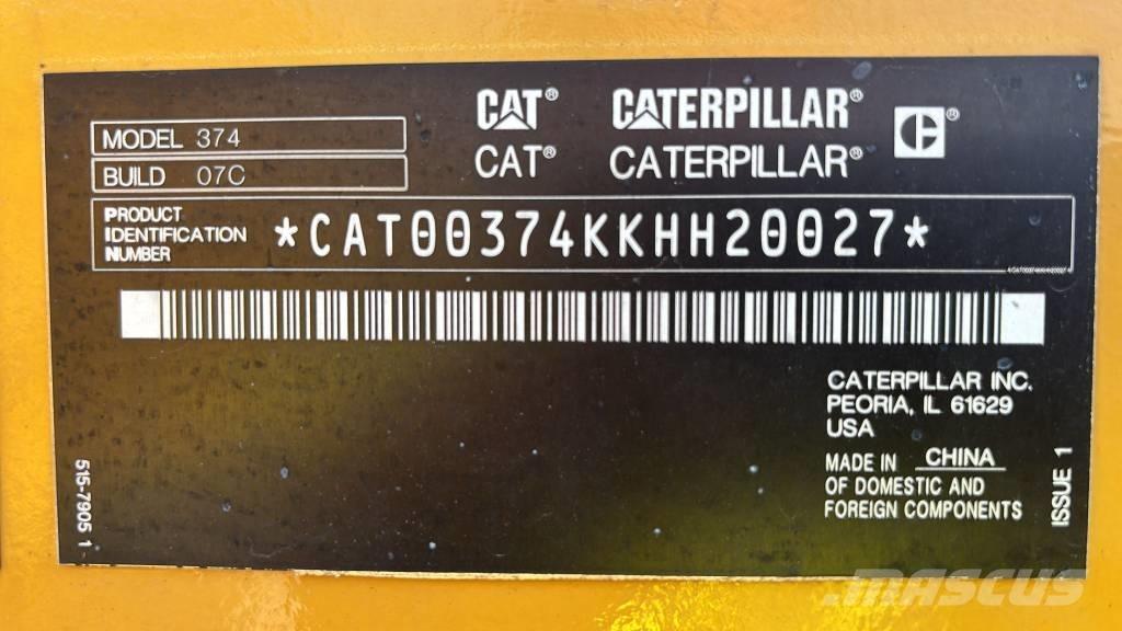 CAT 374 Paletli ekskavatörler