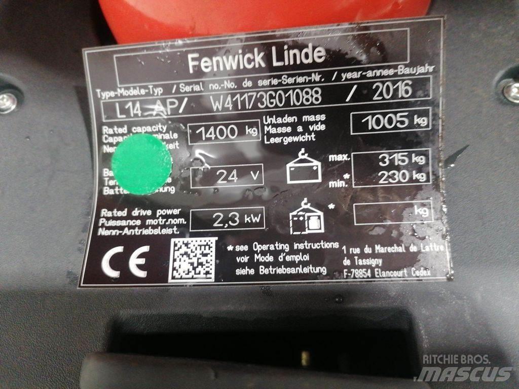 Linde L14AP Yaya kumandali istif makinasi