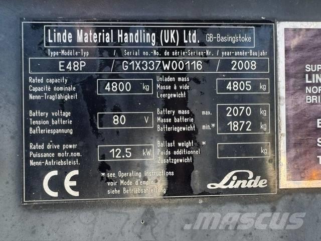 Linde E48P Elektrikli forkliftler