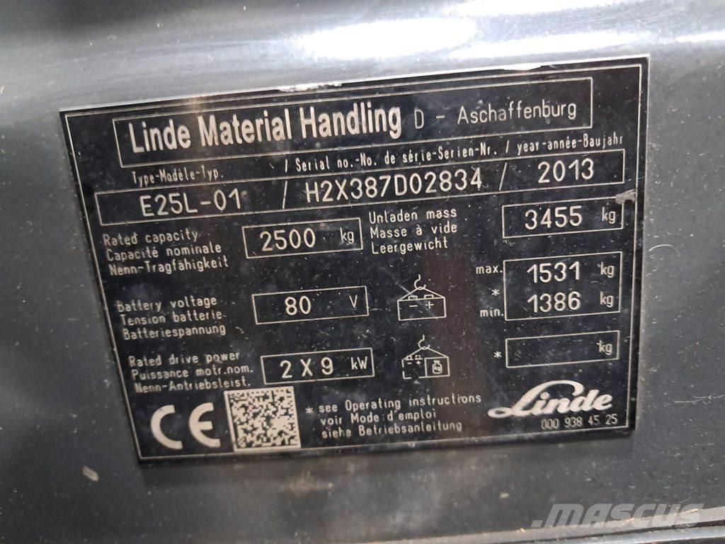Linde E25L-01 Elektrikli forkliftler