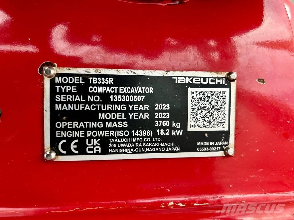 Takeuchi TB 335R V3 Mini ekskavatörler, 7 tona dek