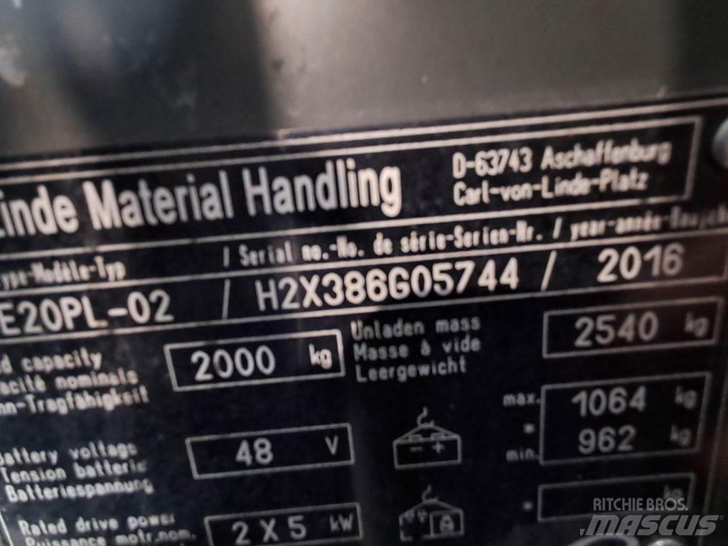 Linde E20PL-02 Elektrikli forkliftler