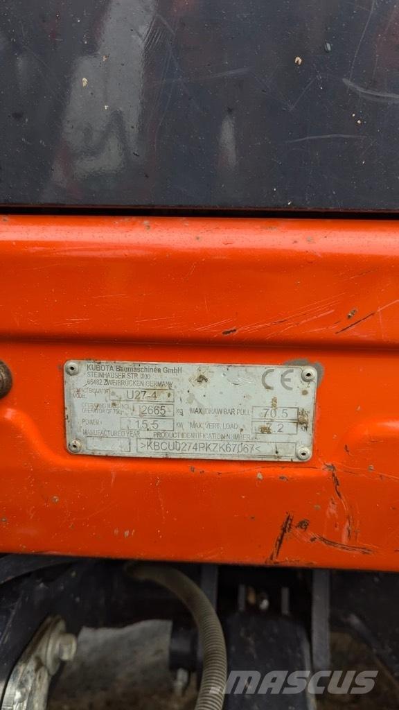 Kubota U 27-4 Mini ekskavatörler, 7 tona dek