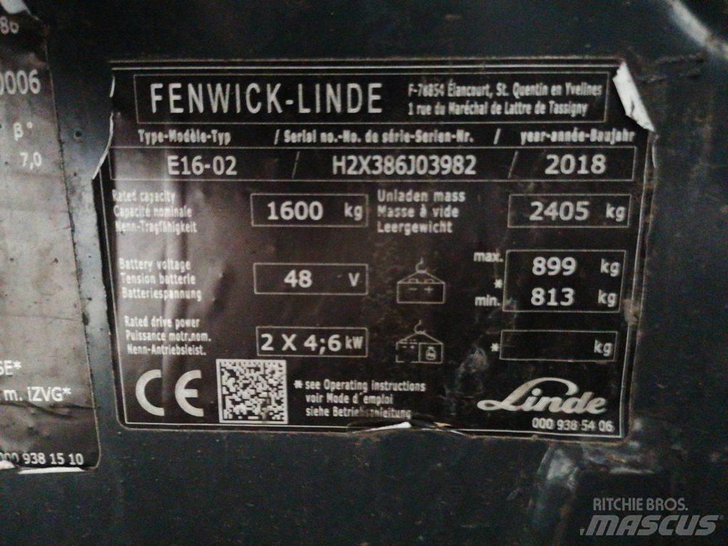 Linde E16-02 Elektrikli forkliftler