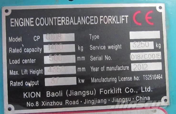 Baoli CPQD 18 LPG'li forkliftler