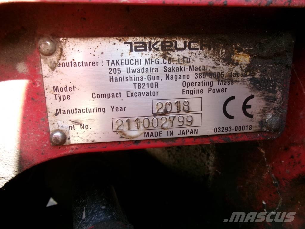 Takeuchi TB 210 R Mini ekskavatörler, 7 tona dek