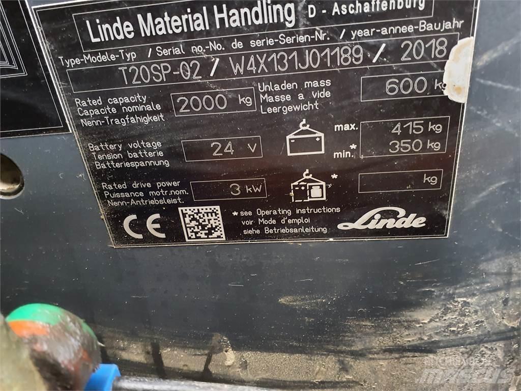 Linde T20SP kurz Düsük seviye kaldirici