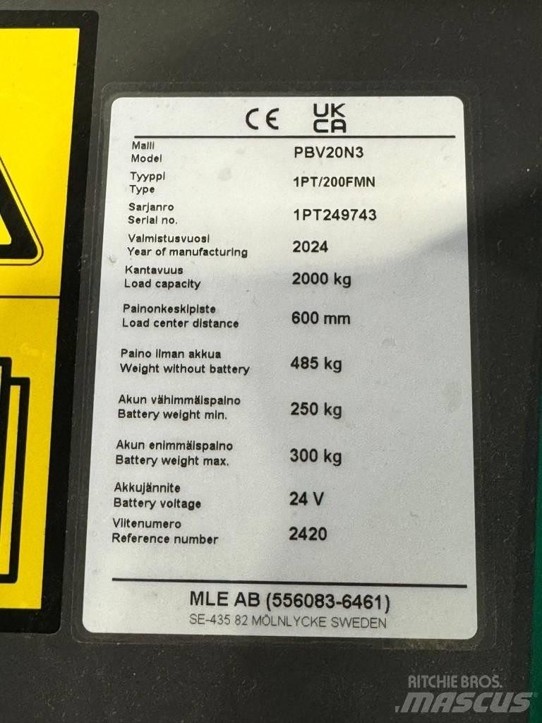 Mitsubishi PBV20N2 Düsük seviye platformu