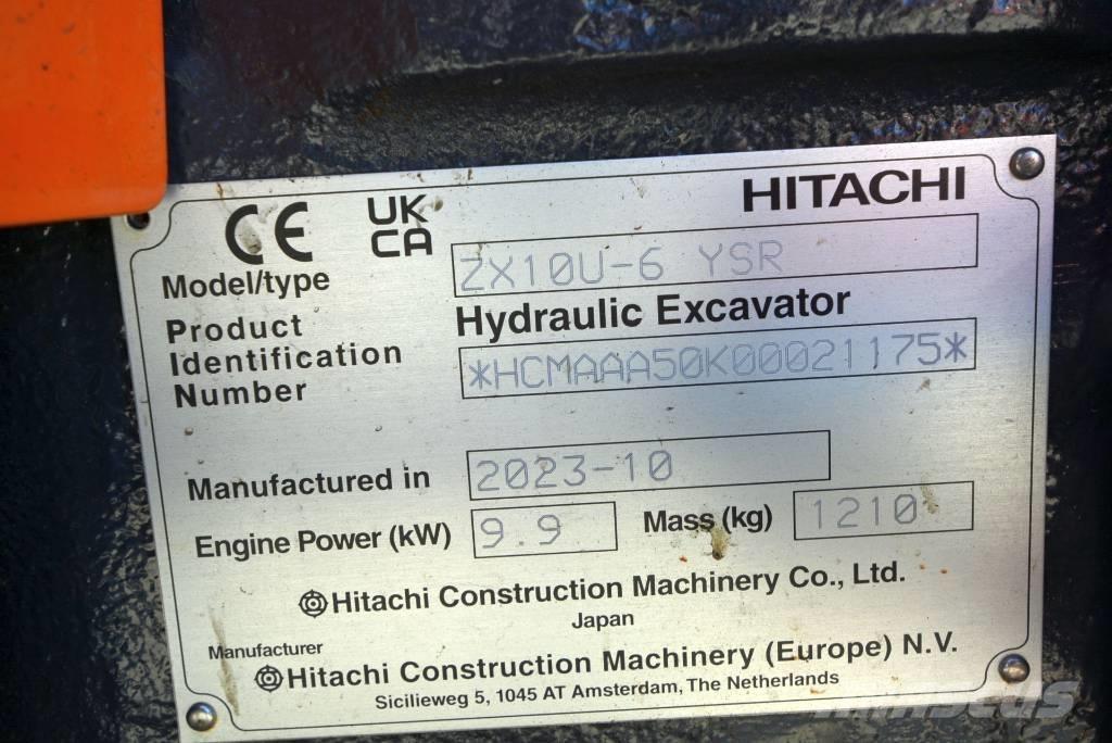 Hitachi ZX 10U-6 Mini ekskavatörler, 7 tona dek