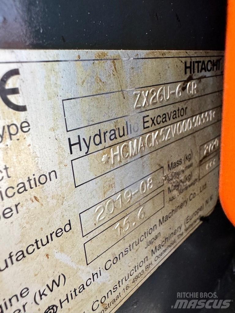 Hitachi 26U-6 CR Mini ekskavatörler, 7 tona dek