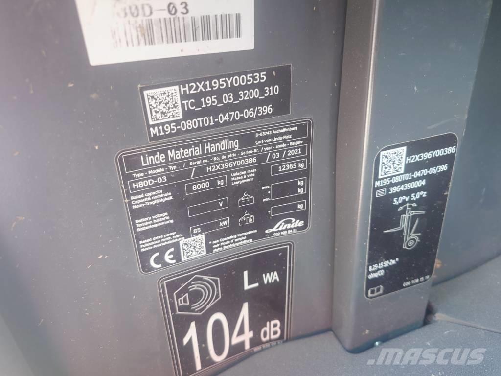 Linde H80D/396-03 Dizel forkliftler