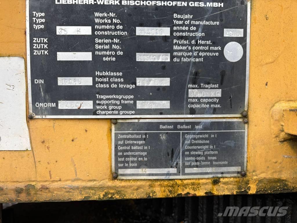 Liebherr 35 K Kule vinçler