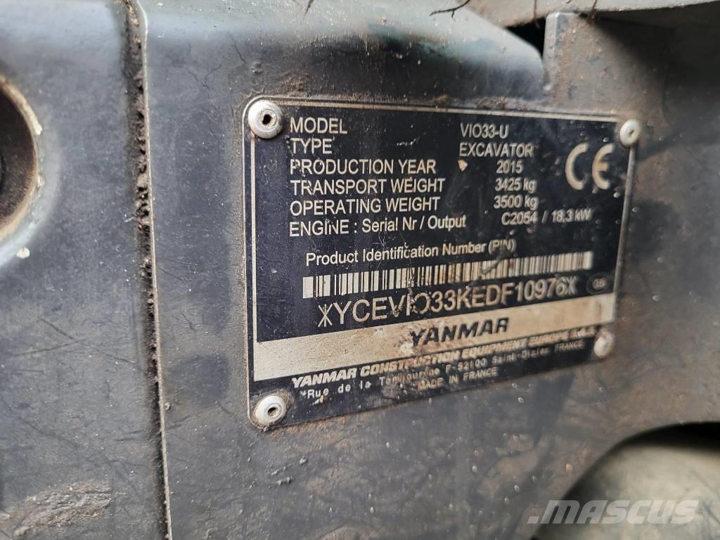 Yanmar Vio 33 U Mini ekskavatörler, 7 tona dek