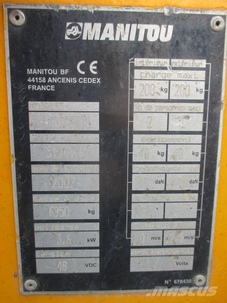 Manitou 170 AETJL Körüklü personel platformları